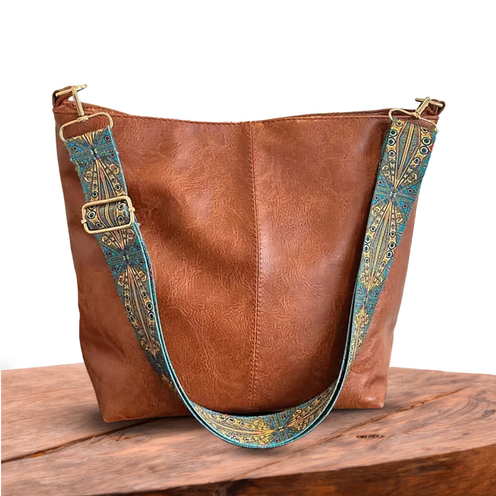 Linda - Læder Skuldertaske med Vintage Charme