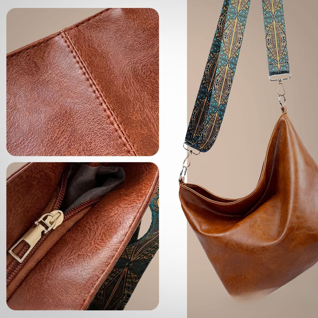 Linda - Læder Skuldertaske med Vintage Charme