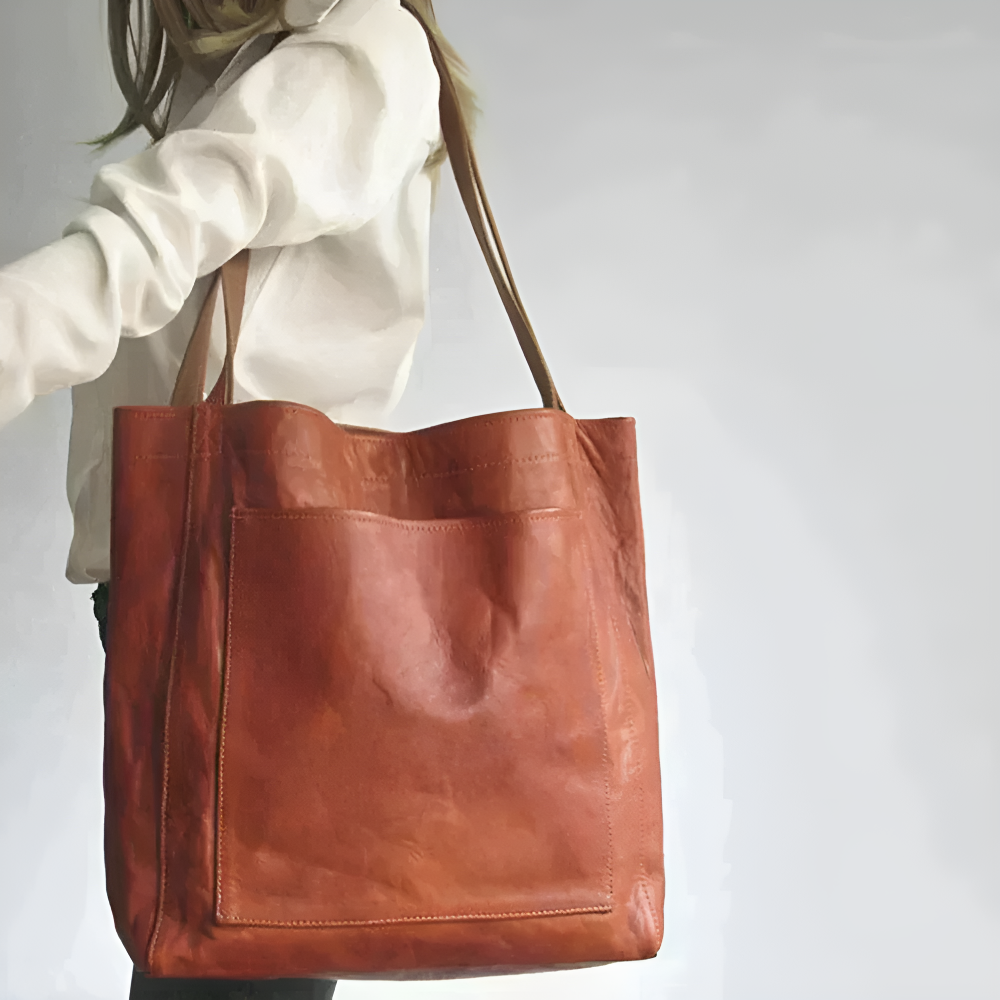 Carol - Moderne og Chic Læder Tote-taske