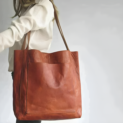 Carol - Moderne og Chic Læder Tote-taske