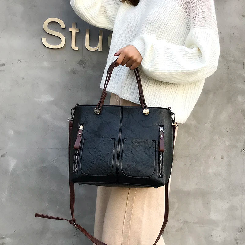 Nancy - Læder Skuldertaske med Tidløs Elegance