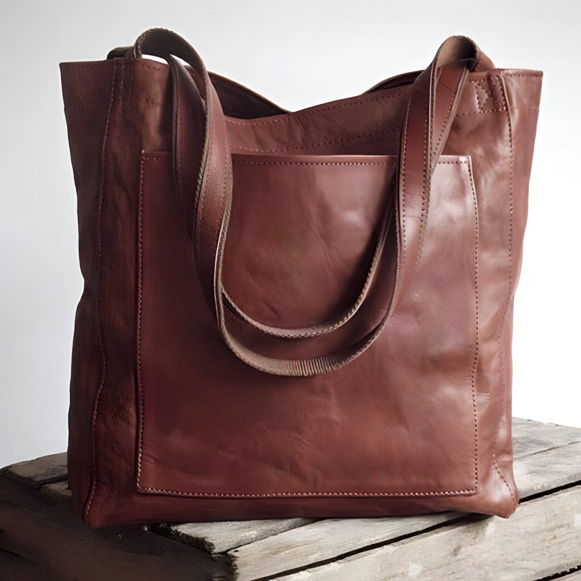Carol - Moderne og Chic Læder Tote-taske